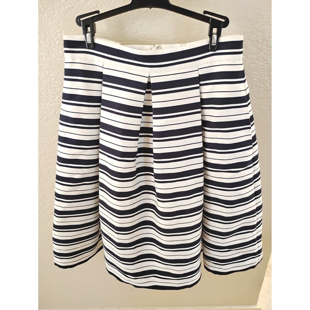 🩵Eliza J Striped Pleated Midi Skirt coquette chic coastal grandma preppy